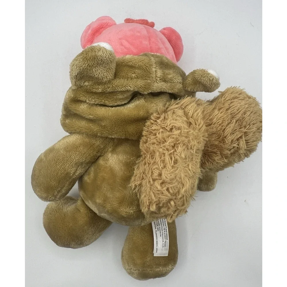 Care Bears Tenderheart Bear Plush Pink Face Brown Hoodie Stuffed Animal Toy